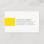 プロフェッショナルエレガントクリエイティブホワイトイエロープレーン 名刺 (正面)