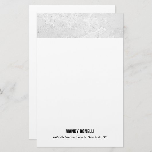 プロフェッショナルエレガントグモダンレー白トレンディー 便箋 (正面/裏面)
