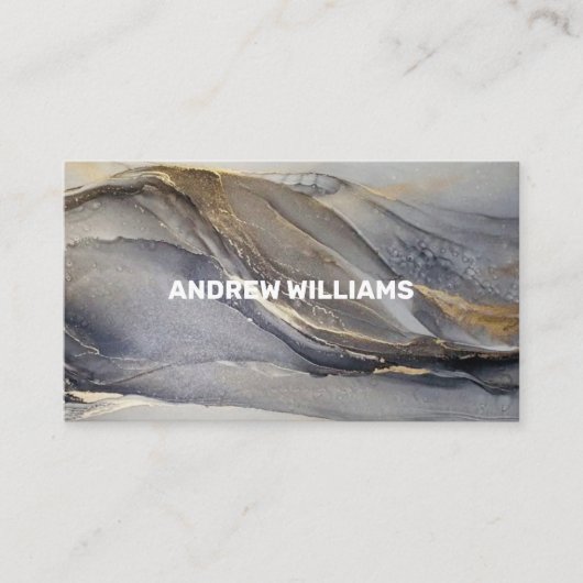 プロフェッショナルエレガントグモダンレー金ゴールド大理石 名刺 (正面)