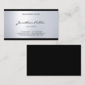 プロフェッショナルエレガントグラムハンドスクリプトシルバールック 名刺 (正面/裏面)