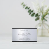 プロフェッショナルエレガントグラムハンドスクリプトシルバールック 名刺 (スタンド正面)