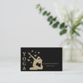 プロフェッショナルエレガントグリッターウィメンズシルエットヨガ 名刺 (スタンド正面)