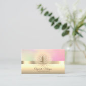 プロフェッショナルエレガントグリッターヨガガガールロータス 名刺 (スタンド正面)