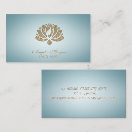 プロフェッショナルエレガントグリッターロータスフラワーウィメンズ 名刺 (正面/裏面)