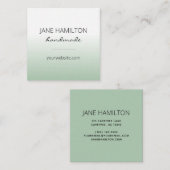 プロフェッショナルエレガントグリーンプロファイルカード スクエア名刺 (正面/裏面)