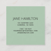 プロフェッショナルエレガントグリーンプロファイルカード スクエア名刺 (裏面)