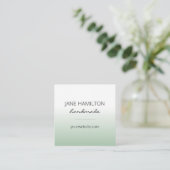 プロフェッショナルエレガントグリーンプロファイルカード スクエア名刺 (スタンド正面)