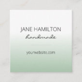 プロフェッショナルエレガントグリーンプロファイルカード スクエア名刺 (正面)