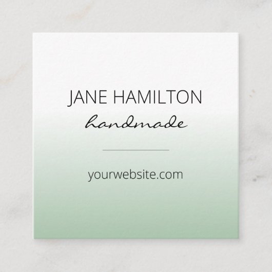 プロフェッショナルエレガントグリーンプロファイルカード スクエア名刺 (正面)