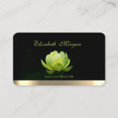 プロフェッショナルエレガントグリーンロータス,ヨガ 名刺 (正面)