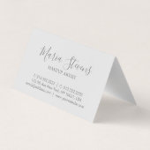 プロフェッショナルエレガントグレーと白の折り畳み 名刺 (裏面)