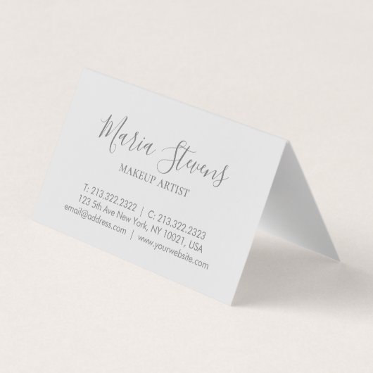 プロフェッショナルエレガントグレーと白の折り畳み 名刺 (裏面)