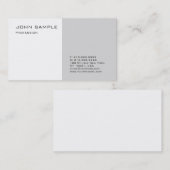 プロフェッショナルエレガントグレーホワイトテンプレート 名刺 (正面/裏面)