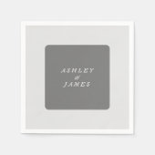 プロフェッショナルエレガントグレー平滑ミニマルモダンリスト スタンダードカクテルナプキン (正面)