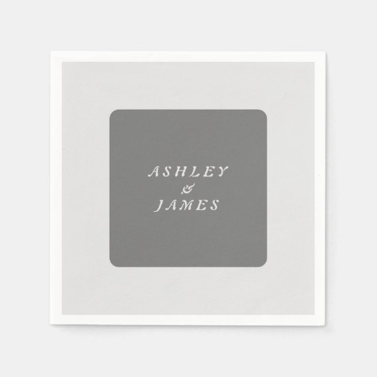 プロフェッショナルエレガントグレー平滑ミニマルモダンリスト スタンダードカクテルナプキン (正面)