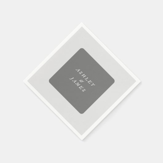 プロフェッショナルエレガントグレー平滑ミニマルモダンリスト スタンダードカクテルナプキン (角)