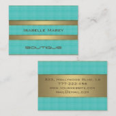 プロフェッショナルエレガントコンテンポラリーターコイズ金ゴールド 名刺