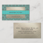 プロフェッショナルエレガントコンテンポラリーターコイズ 名刺 (正面/裏面)