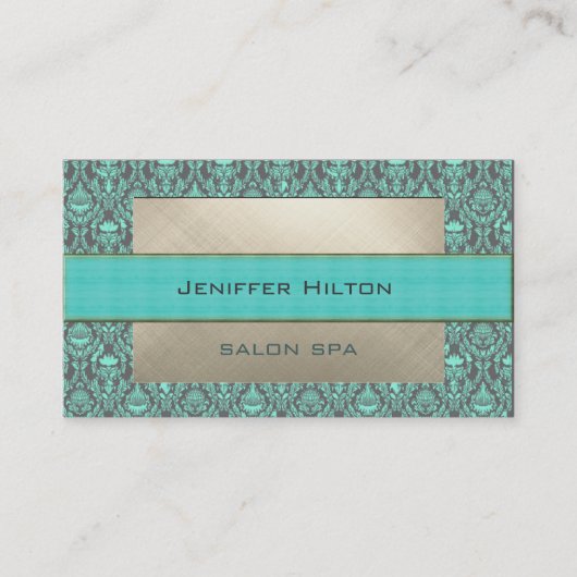 プロフェッショナルエレガントコンテンポラリーターコイズ 名刺 (正面)