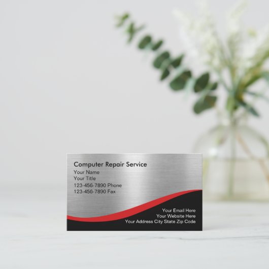 プロフェッショナルエレガントコンピュータの修復QRコード 名刺 (スタンド正面)