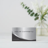 プロフェッショナルエレガントコンモダンピュータ修復シルバー 名刺 (スタンド正面)