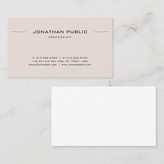 プロフェッショナルエレガントゴシック文字ミニマリストプレーン 名刺 (正面/裏面)