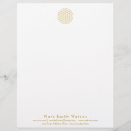 プロフェッショナルエレガントゴールデンフラワーオブライフ レターヘッド