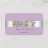 プロフェッショナルエレガントサボテン多肉紫色 名刺 (正面)