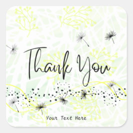 プロフェッショナルエレガントサンキューユータイポグラフィイエロー スクエアシール