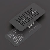 プロフェッショナルエレガントシグネチャダークグレモダンー 名刺