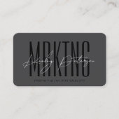 プロフェッショナルエレガントシグネチャダークグレモダンー 名刺 (正面)