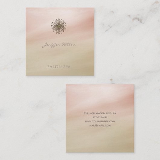 プロフェッショナルエレガントシックなタンデリオンスカイ スクエア名刺 (正面/裏面)