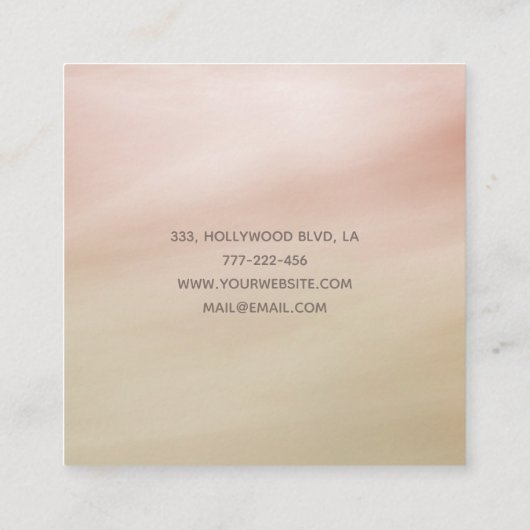 プロフェッショナルエレガントシックなタンデリオンスカイ スクエア名刺 (裏面)