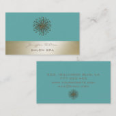 プロフェッショナルエレガントシックなダンデリオンミント/金ゴールドルック 名刺 (正面/裏面)