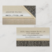 プロフェッショナルエレガントシックなヒョウ柄の光沢のある外観 名刺 (正面/裏面)