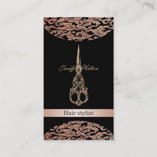 プロフェッショナルエレガントシックなラグジュアリーダマスハサミ 名刺 (正面)