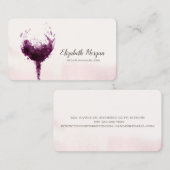 プロフェッショナルエレガントシックな水の色ワイングラス 名刺 (正面/裏面)