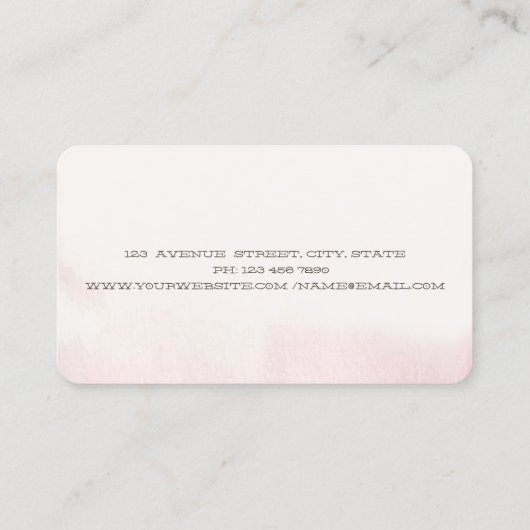 プロフェッショナルエレガントシックな水の色ワイングラス 名刺 (裏面)