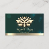 プロフェッショナルエレガントシックロータスグリーン 名刺 (正面)