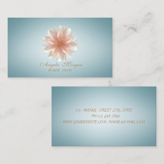 プロフェッショナルエレガントシックロータス美しいサロン 名刺 (正面/裏面)