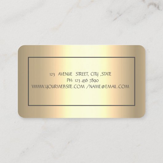 プロフェッショナルエレガントシックロータス、ブラック 名刺 (裏面)