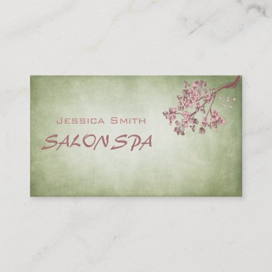 プロフェッショナルエレガントシックヴィンテージさくらんぼツリー 名刺 (正面)