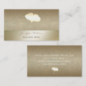 プロフェッショナルエレガントシック吟子リーフ古い金ゴールドルック 名刺 (正面/裏面)