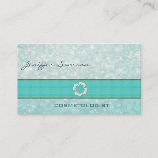 プロフェッショナルエレガントシック真珠シャムロックの輝き 名刺 (正面)