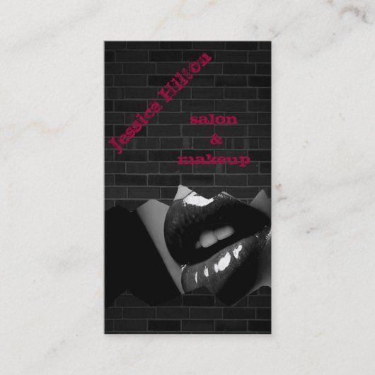 プロフェッショナルエレガントシック魅力的リップれんが壁 名刺 (正面)