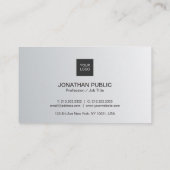 プロフェッショナルエレガントシルバーシンプルシックプレーン 名刺 (裏面)