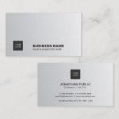 プロフェッショナルエレガントシルバーシンプルシックプレーン 名刺 (正面/裏面)