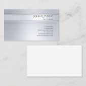 プロフェッショナルエレガントシルバーミニマルテンプレート 名刺 (正面/裏面)