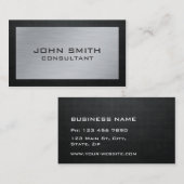 プロフェッショナルエレガントシルバーメタルブラックグルーポン 名刺 (正面/裏面)