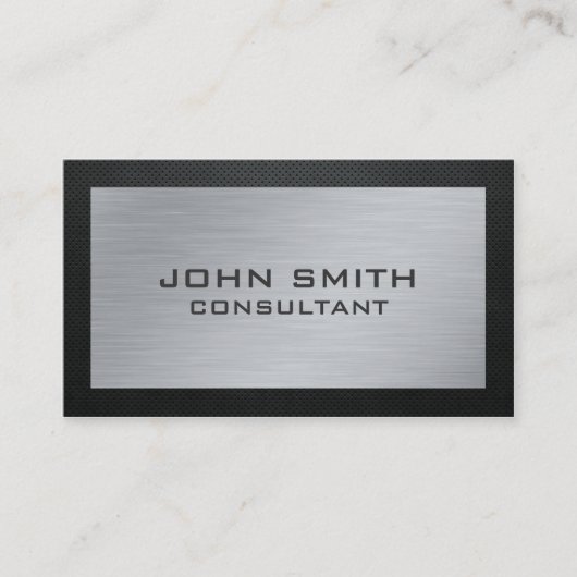 プロフェッショナルエレガントシルバーメタルブラックグルーポン 名刺 (正面)